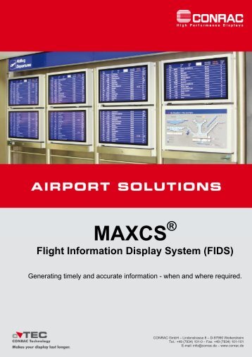 MAXCS ® Flight Information Display System (FIDS) - Conrac
