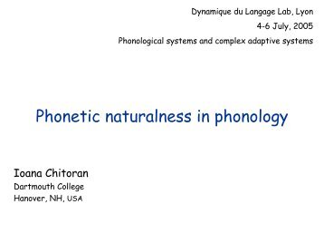 Phonetic naturalness in phonology - DDL