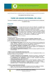 FAIRE UN USAGE RATIONNEL DE L'EAU