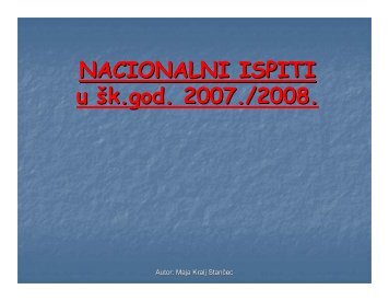 NACIONALNI ISPITI u šk.god. 2007./2008.