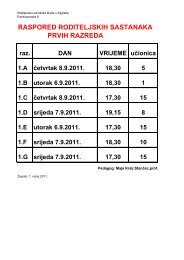 raspored roditeljskih sastanaka prvih razreda - Hotelijersko turistička ...