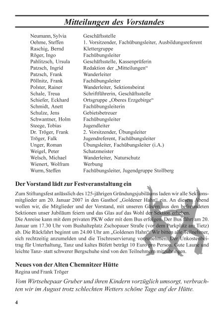 Sektionsmitglieder berichten - DAV Sektion Chemnitz