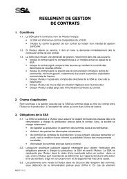 REGLEMENT DE GESTION DE CONTRATS - SSA