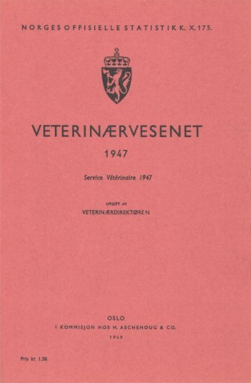 VETERINÃRVESENET 1947 - SSB
