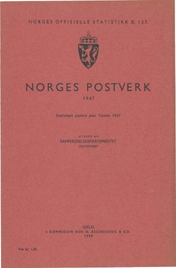 Norges Postverk 1947 - SSB