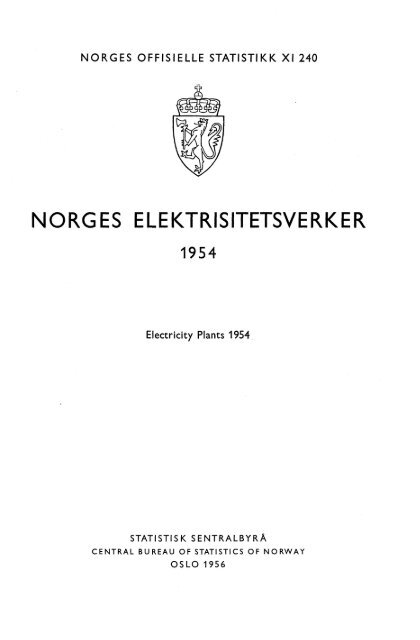 Norges elektrisitetsverker 1954 - SSB