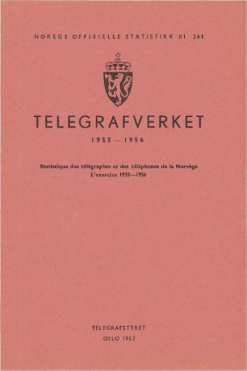 Telegrafverket 1955-1956 - Statistisk sentralbyrÃ¥