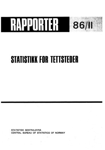 Statistikk for tettsteder - SSB