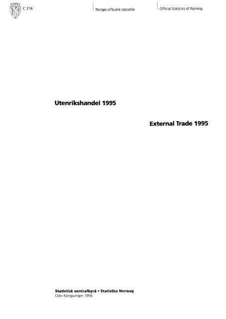 Utenrikshandel 1995 - Statistisk sentralbyrÃ¥
