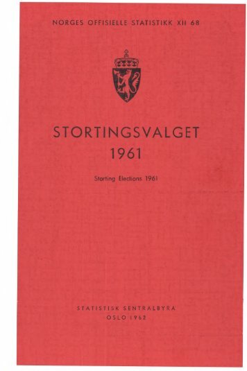 Stortingsvalget 1961 - SSB