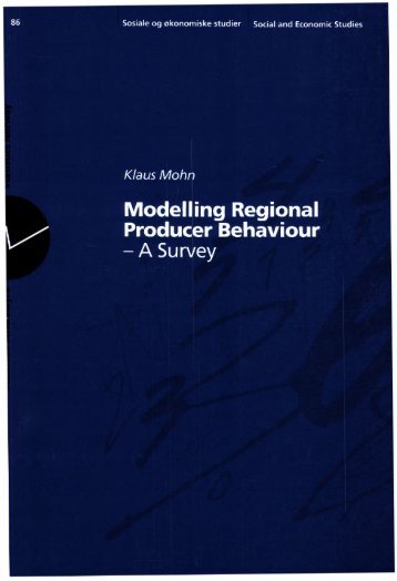 Modelling regional producer behaviour - A survey - SSB