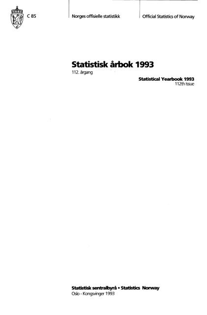 Statistisk Ã¥rbok 1993 (NOS C 85) - SSB