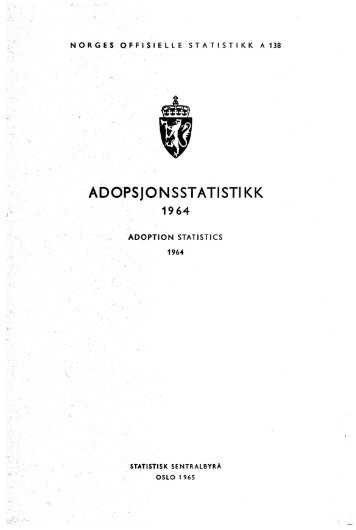 Adopsjonsstatistikk 1964 - SSB