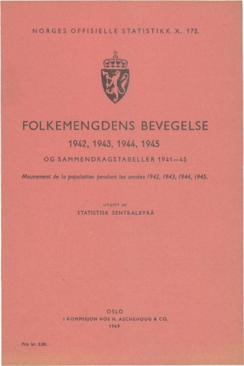 folkemengdens bevegelse 1942, 1943, 1944, 1945. og ... - SSB