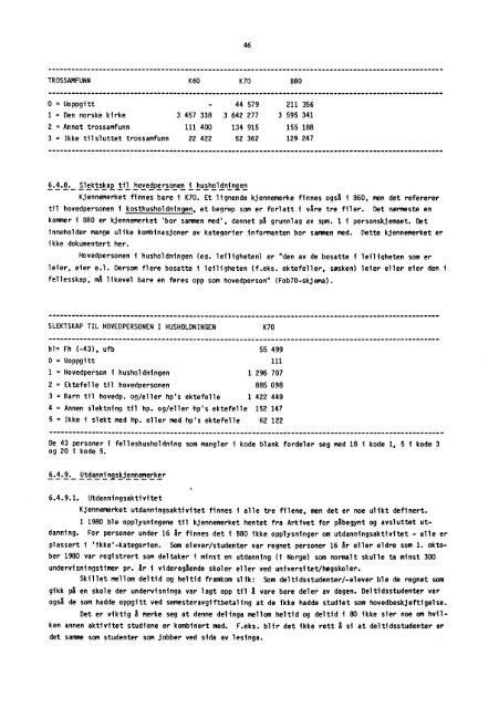 Folke- og boligtellingene 1960, 1970 og 1980 ... - SSB