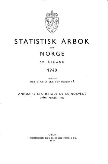 Statistisk Ã¥rbok 1940 - SSB