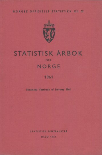 Statistisk Ãrbok for Norge 1961 - SSB
