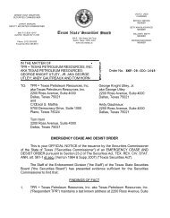 Order No. ENF-08-CDO-1648 - Texas State Securities Board