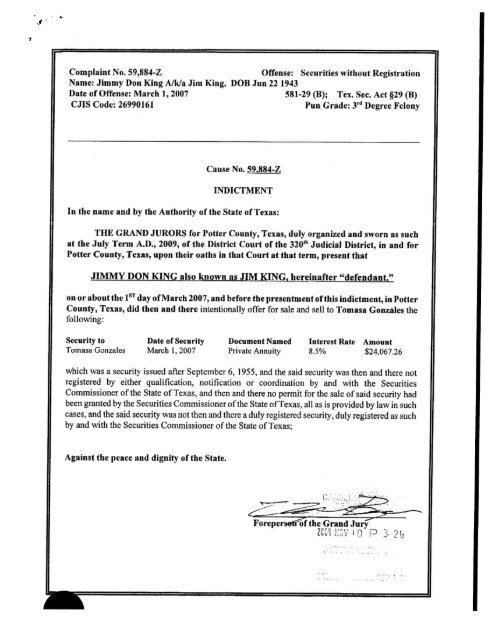 indictment - Texas State Securities Board