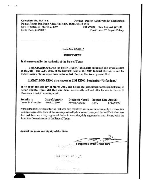 indictment - Texas State Securities Board