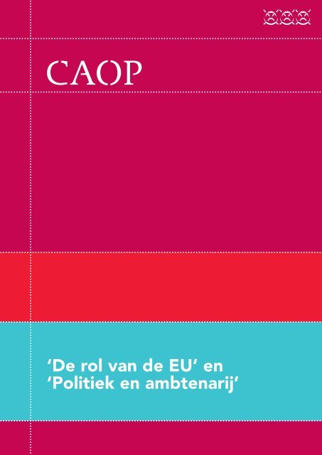 Oraties van professor mr. A. (Alexander) de Becker en ... - CAOP