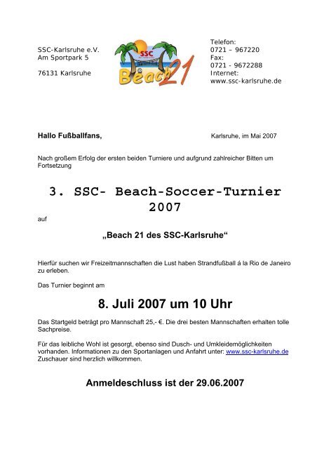 3. SSC- Beach-Soccer-Turnier 2007