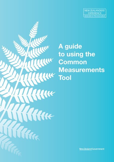 A guide to using the Common Measurements Tool - State Services ...