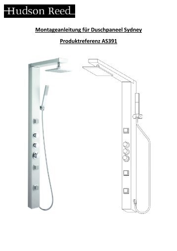 Montageanleitung für Duschpaneel Sydney AS391 - Hudson Reed