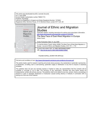 Journal of Ethnic and Migration Studies - Social Sciences Division ...