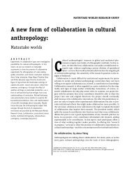 A new form of collaboration in cultural anthropology: Matsutake worlds