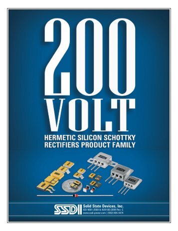 Table of Contents 200 Volt Hermetic Silicon Schottky Rectifiers