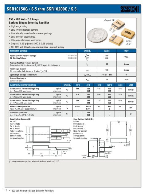 200V_Schottkys_Brochure_(~1.6MB) - Solid State Devices, Inc.