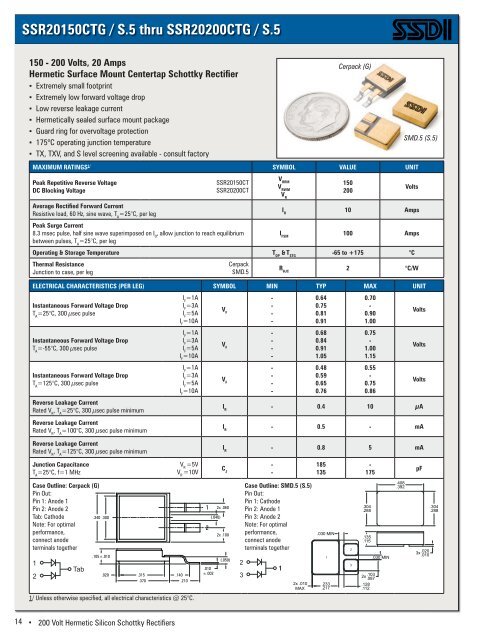 200V_Schottkys_Brochure_(~1.6MB) - Solid State Devices, Inc.