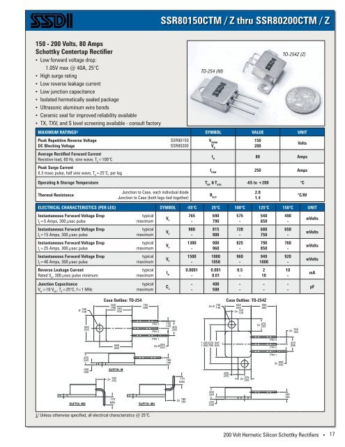 200V_Schottkys_Brochure_(~1.6MB) - Solid State Devices, Inc.