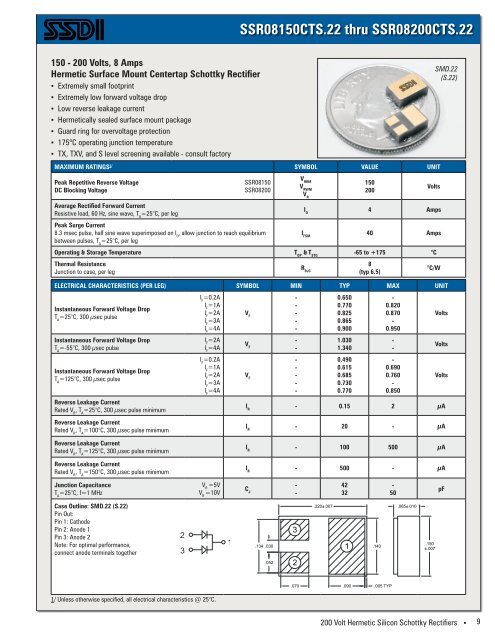 200V_Schottkys_Brochure_(~1.6MB) - Solid State Devices, Inc.