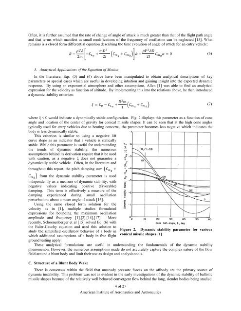 Survey of Blunt Body Dynamic Stability in Supersonic Flow