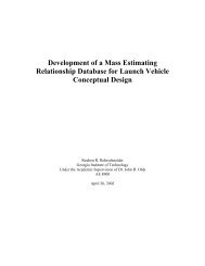 Development of a Mass Estimating Relationship Database for ...