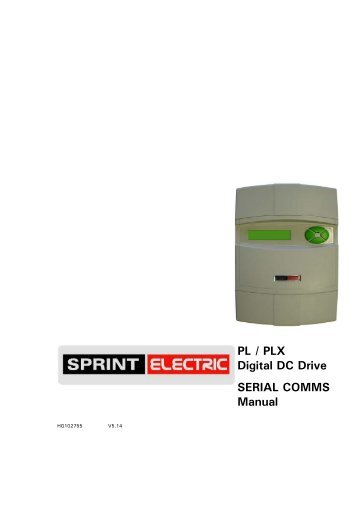 PL / PLX Digital DC Drive SERIAL COMMS Manual - ssdservice.pl