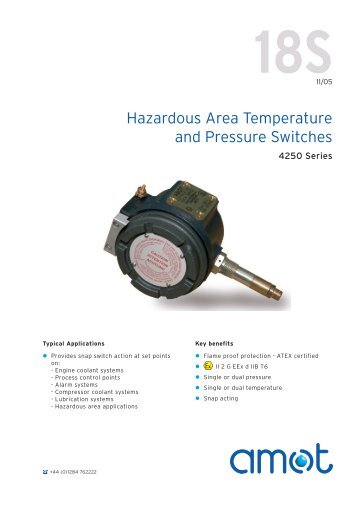 Hazardous Area Temperature and Pressure Switches