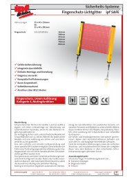 Sicherheits-Systeme Fingerschutz-Lichtgitter ipf SAFE