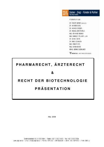 pharmarecht, Ã¤rzterecht & recht der biotechnologie ... - ssfp law