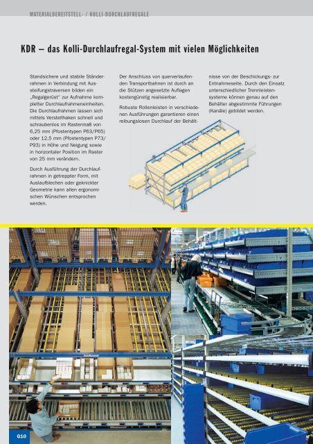 Materialbereitstell-/Kolli-Durchlaufregale - SSI-Schaefer