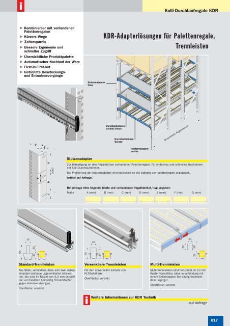 Materialbereitstell-/Kolli-Durchlaufregale - SSI-Schaefer