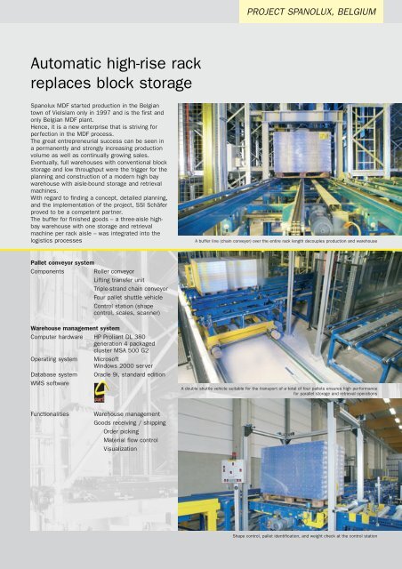 automated finished goods warehouse for laminate ... - SSI SchÃ¤fer