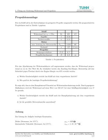 Propulsionsanlage - Institut fÃ¼r Entwerfen von Schiffen und ...