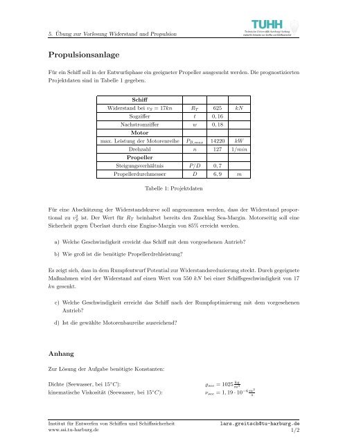 Propulsionsanlage - Institut fÃ¼r Entwerfen von Schiffen und ...