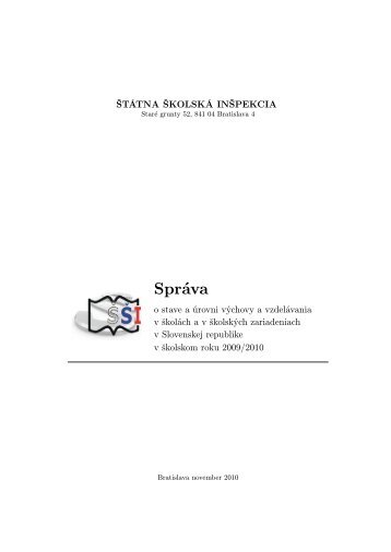 Správa 2009/2010 - Štátna školská inšpekcia