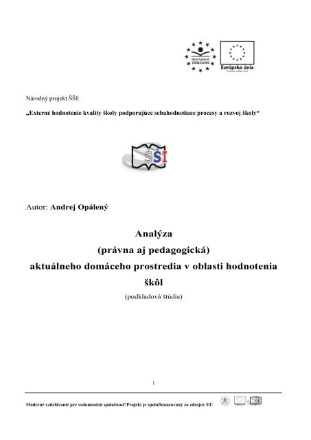 Ing. Mgr. Andrej Opálený, PhD. - Štátna školská inšpekcia