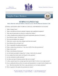 SURPLUS LINES FAQ - Delaware Insurance Commissioner