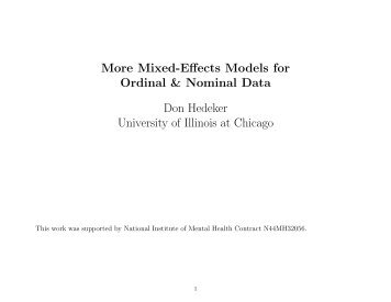 More Mixed-Effects Models for Ordinal & Nominal Data Don ...